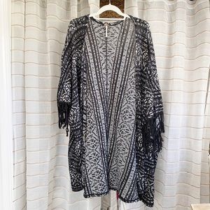 Free People Fringe Open Front Kimono